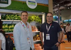 Jim Ertler and Luke Clarke from Premium Fresh were promoting their vegetables and onions, as well as new snack carrot.