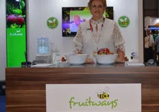 Linda Wolfaardt at the Fruitways stand.