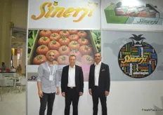On the left is General Manager Kenan Aslan of Sinerji. In the middle is Saban Cetin, and on the right is CEO Berdan Ber. The heatwave caused fig volumes to be lower this year, they start with their pomegranate season next week and are hopeful about it.