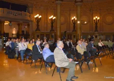 Delegates gather in the beautiful setting of the old stock exchange in Genoa.