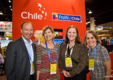 Ivan Marambio, Karen Brux and Allison Myers with Fresh Fruits from Chile. Second from right is Christina Stipe with Price Chopper Supermarkets.