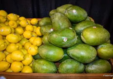 These Keitt mangos (size 4) are grown in California's Coachella Valley. They are all organic, in season until the end of October and exclusively marketed by CCH.