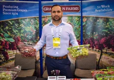 Miguel Vielmas with Grapeman Farms, showing California table grapes.