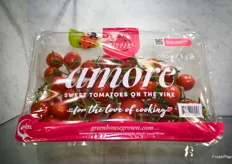 AMORE sweet tomatoes on the vine are hand picked.