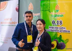 Rodolfo Martinez Rodriguez and Yushuang Zhang with Aoweite Biotechnology and sister company Shandong Kebon Biotechnology
