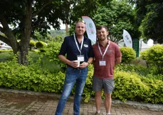 Graham Ballard, global projects manager at Halls, with Kobus Eloff, the general manager of the Duroi Halls nursery in Mbombela.
