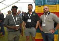 Sipho Ndebele, farming on Beddingfield Farm in White River, Johan Snyman of Green House Technologies and Brendon van der Westhuizen of Ezigro Seedlings, also based in White River.