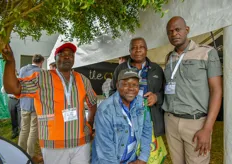 Representing the Department of Agriculture in the Vhembe District of Limpopo are Lufuno Mavhasa and Thomas Magadani with farmers Gilbert Nefale from Pfumo La Muhali farm and Mankili Tomson of Vhembe Farm.