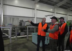 Delegates, in groups of 10-15, were given a tour of the packing shed, to look at some of the sorting machinery from Greefa.
