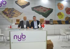 On the left is Kubilay Bulut, on the right is Mesut Naum Ben. They represented Nyb packaging. There packaging suits all fruits and is also exported to Israel, Greece and Poland.