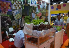 Beautiful big red and white grapes on the World Fresh Exports stand.