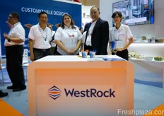 The team from WestRock with from left to right Jteven lew, Kim Wetters Senior Innovation and Automation Manager (USA), Sakporn Mathajomchan (Thailand) and Punchaya Tungwongputhi.